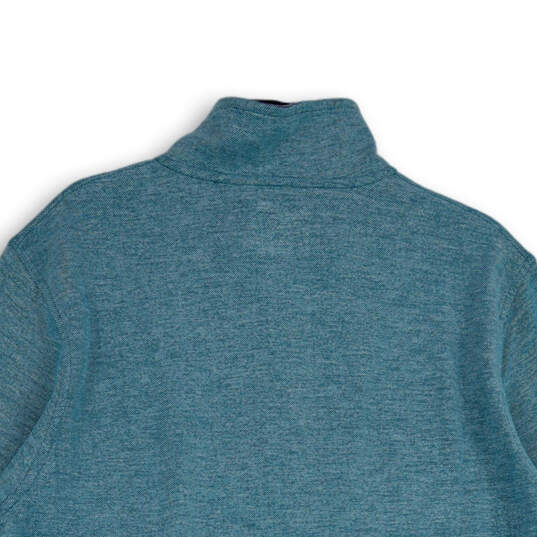 Womens Teal Mock Neck Long Sleeve 1/4 Zip Pullover Sweater Size XL Reg image number 1