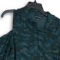 NWT Rock & Republic Womens Blue Camouflage Spread Collar Blouse Top Size Medium image number 3