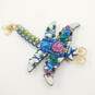 Artisan Liztech Silver & Gold Tone Icy Beaded Dragonfly Insect Brooch 10.0g image number 2