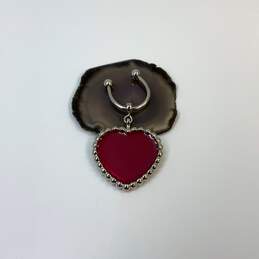 Designer Pandora 925 Sterling Silver Red Enamel Heart Charm Keyring