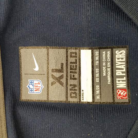 Nike Seahawks #3 Wilson Athletic Jersey Men Dark Blue/Green XL image number 3