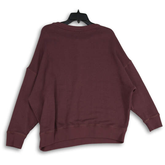 Womens Purple Long Sleeve Henley Neck Regular Fit Stylish T-Shirt Size 0X image number 2