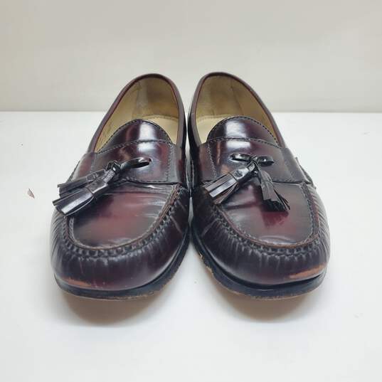 Cole Haan Burgundy Leather Tassel Loafers Men's Size 9.5 image number 2