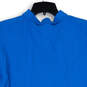 Mens Blue Short Sleeve Collared Hi Low Hem Side Slit Polo Shirt Size Large image number 4