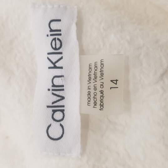 Calvin Klein Women White Sleeveless Jumpsuit L 14 NWT image number 4