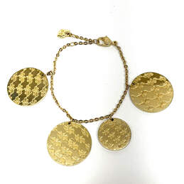 Designer Swarovski Gold-Tone Multiple Rhinestone Circle Link Chain Bracelet