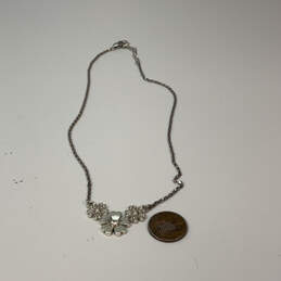 Designer Brighton Silver-Tone Rhinestone Link Chain Pendant Necklace w/ Bag alternative image