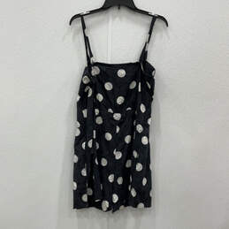Womens Black Polka Dots Sleeveless Button Front One-Piece Romper Size 12 alternative image
