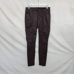 White House Black Market Dark Brown Faux Leather High Rise Skinny Pant WM Size 4 NWT