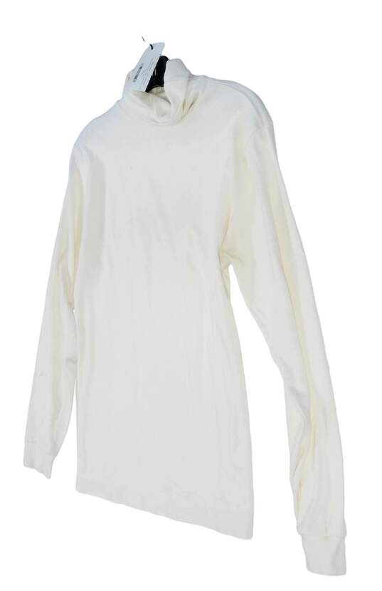 Men's White Long Sleeve Turtle Neck Long Sleeve T Shirt Size Medium image number 1