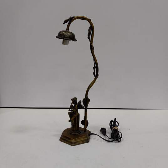 Vintage Brass Cherub Lamp image number 1