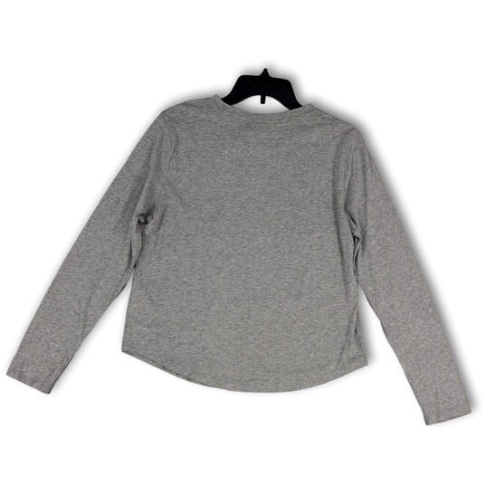 NWT Womens Gray Heather Round Neck Long Sleeve Pullover T-Shirt Size Medium image number 2