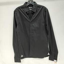 Van Heusen Never Tuck Slim Fit Men's Black Long Sleeve Shirt Size Small NWT