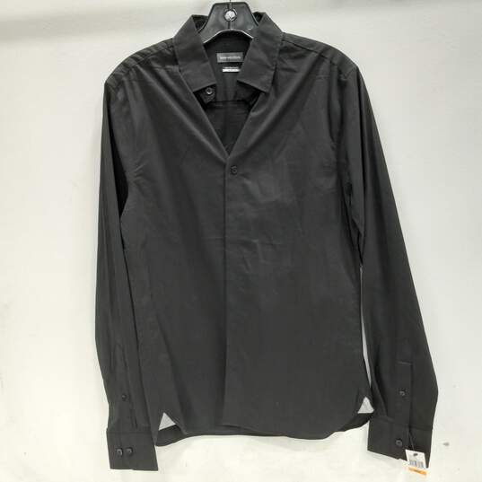 Van Heusen Never Tuck Slim Fit Men's Black Long Sleeve Shirt Size Small NWT image number 1