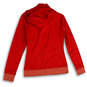 Womens Red Sport Long Sleeve Pockets Athletic Full Zip Hoodie Size Small image number 2