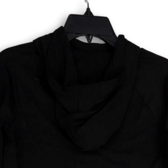 Womens Black Long Sleeve Thumbhole Hooded Activewear T-Shirt Size XS image number 4