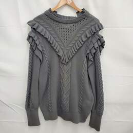 Ted Baker WM's Gray Mockable Frill Collar Sweater Size 5 alternative image