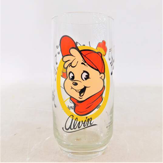 Vintage 1985 Alvin And The Chipmunks Drinking Glasses Set of 4 image number 3