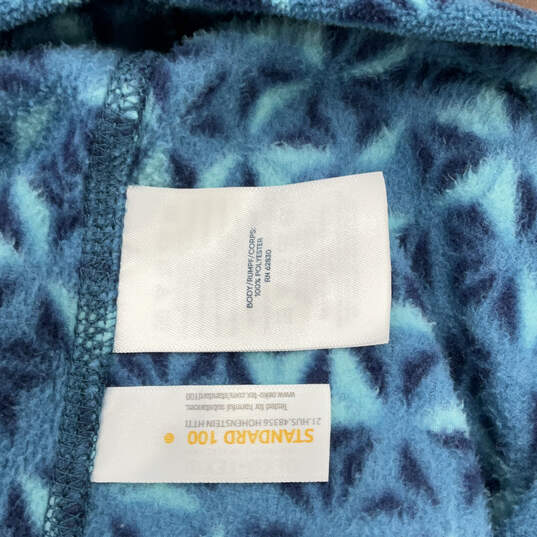 Womens Blue Geometric Long Sleeve Quarter Zip Pullover Fleece Jacket Size M image number 4