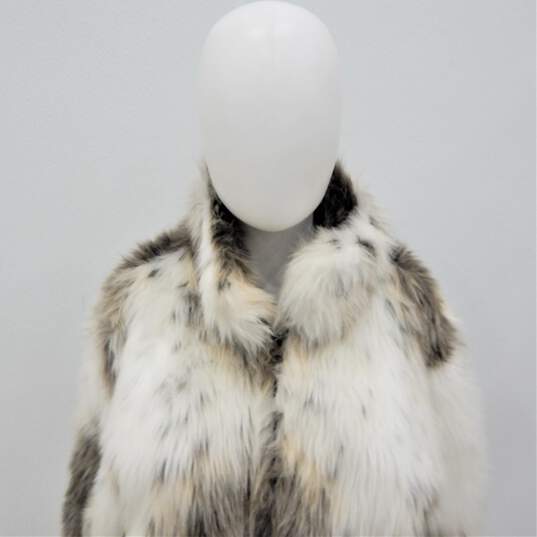 Vintage Bill Blass Sport Womens Faux Fur Animal Print Reversible Zip Coat Size L image number 2