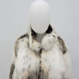 Vintage Bill Blass Sport Womens Faux Fur Animal Print Reversible Zip Coat Size L alternative image