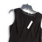 NWT Womens Black Back Zip Round Neck Sleeveless Shift Dress Size 12 image number 3
