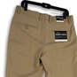 NWT Mens Beige Flat Front Slim Fit Straight Leg Dress Pants Size 32x32 image number 2