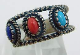 Carolyn Pollack Relios 925 Southwestern Turquoise Coral Lapis Cabochons Ring