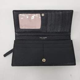 Kate Spade New York Polly Pebble Stone Black Leather Bifold Continental Wallet alternative image