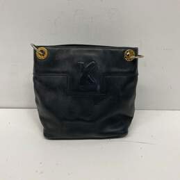 Authentic Paloma Picasso Navy Embossed Mini Bucket Bag