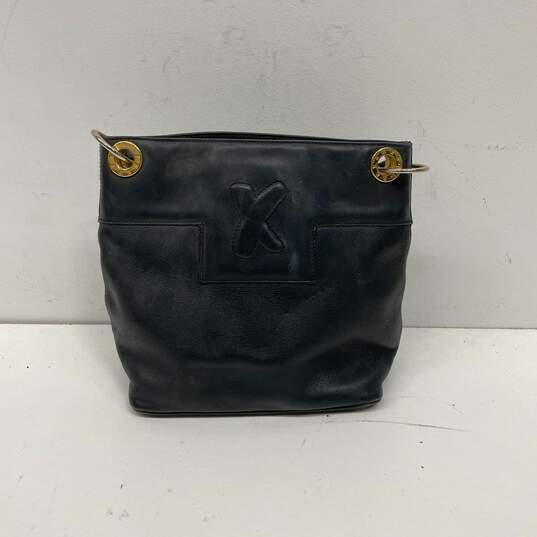 Authentic Paloma Picasso Navy Embossed Mini Bucket Bag image number 1