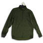 Mens Green Heather Mock Neck 1/4 Zip Long Sleeve Activewear T-Shirt Size M image number 1
