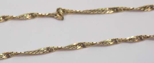 14K Yellow Gold Twisted Herringbone Chain Necklace for Repair 1.7g image number 6