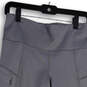 Womens Gray Flat Front Elastic Waist Pockets Pull-On Capri Leggings Size S image number 3