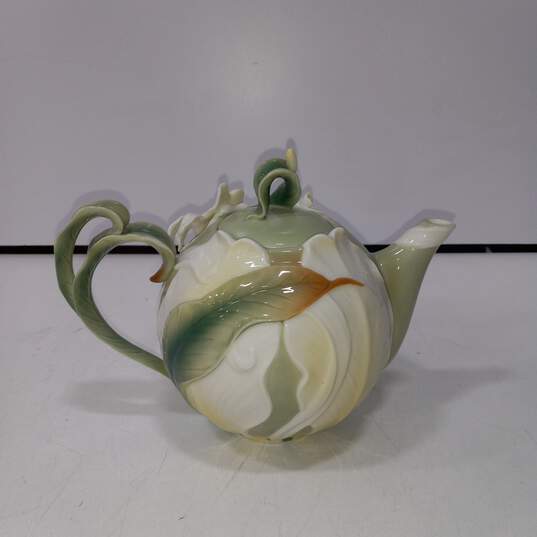 Pier 1 Imports Ginger Lily Hand-Painted Porcelain Teapot image number 2