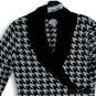 Womens Black White Long Sleeve Showl Neck Knitted Sweater Dress Size Small image number 3