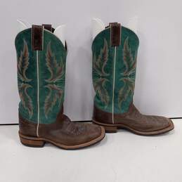 Justin Women's Green Leather Western Boots Size 7B