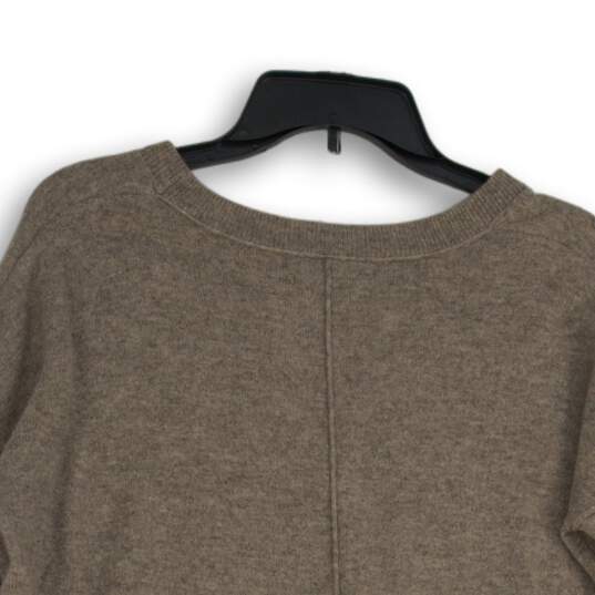 Tahari Womens Brown Crew Neck Long Sleeve Hi-Low Pullover Sweater Size Medium image number 4