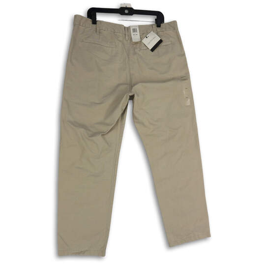 NWT Womens Tan Flat Front Slash Pocket Straight Leg Chino Pants Size 38X30 image number 2