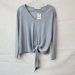 Astr Tie Front Top Gray Size Small