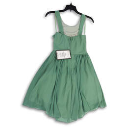 NWT Womens Green Sleeveless Beaded Round Neck A-Line Dress Size 3 alternative image