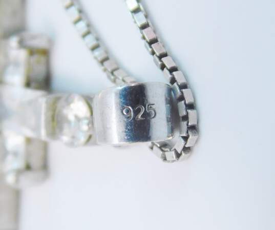 Artisan 925 Sterling Silver CZ Cross & Garnet Pendant Necklaces Ball & Swirl Ball Drop Earrings 17.6g image number 6