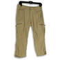 Womens Beige Pockets Flat Front Straight Leg Hiking Cargo Pants Size 0 image number 3