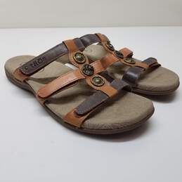 Taos Women's Prize 4 Leather Strap Sandals Steel Size 8