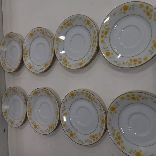 Bundle of 11 Contemporary Noritake Yellow Floral Blossom China Saucers image number 2