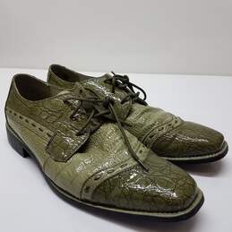 Sio Green Faux Crocodile Oxford Dress Shoes Size 10.5M