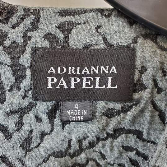Adrianna Papell Women Grey Drape Dress Sz 4 NWT image number 3