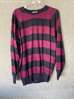 Authentic Burberry Womens Purple Navy Blue Long Sleeve Sweater Size XXL