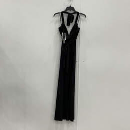 NWT Womens Black Sleeveless V-Neck Back Tie Fashionable Maxi Dress Size M alternative image