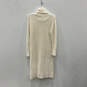NWT Womens White Long Sleeve Cowl Neck Fitted Pullover Sweater Dress Size S image number 2